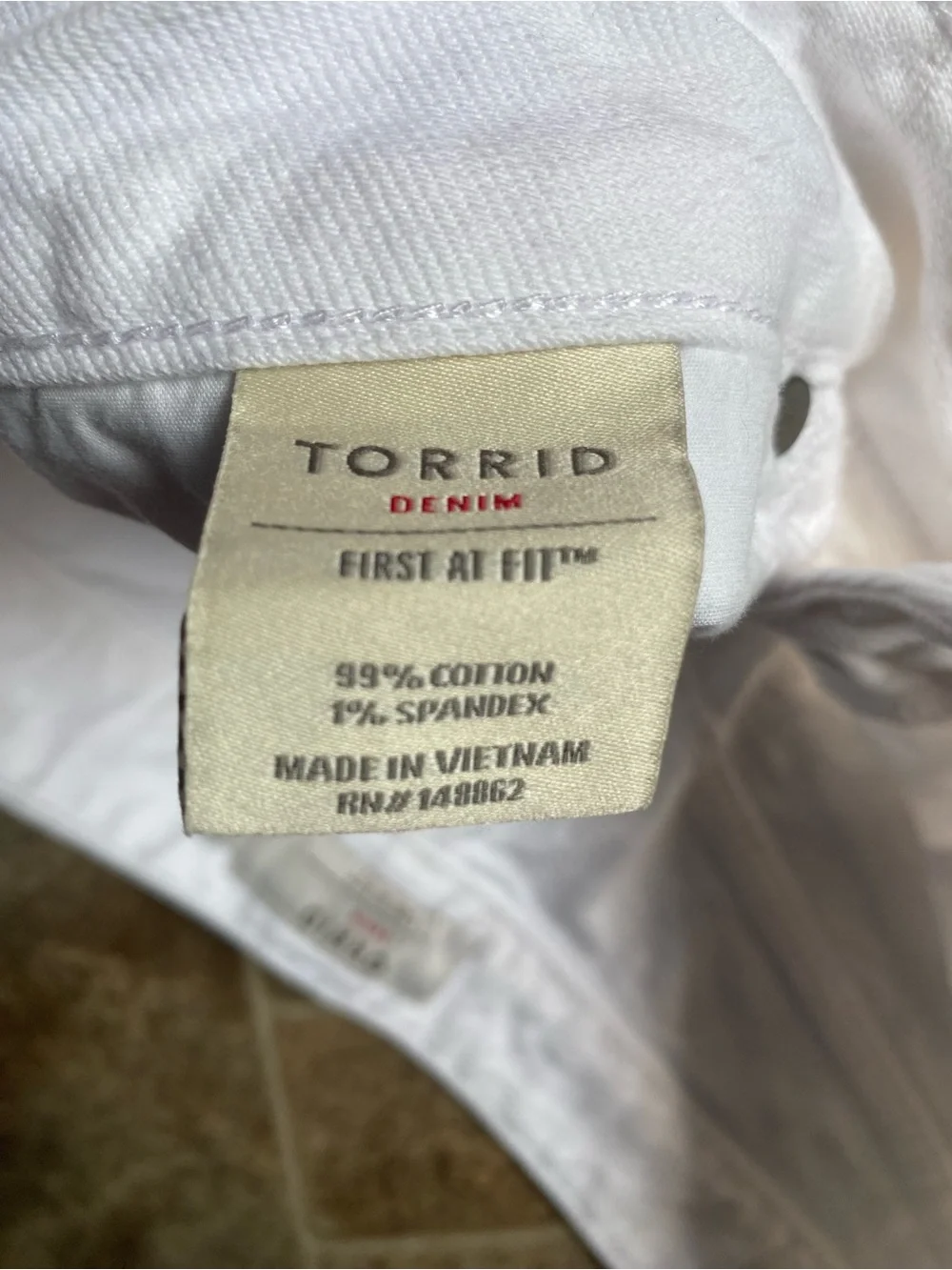 Torrid White Denim Cut Off Shorts High Rise Button Fly Distressed Size 10